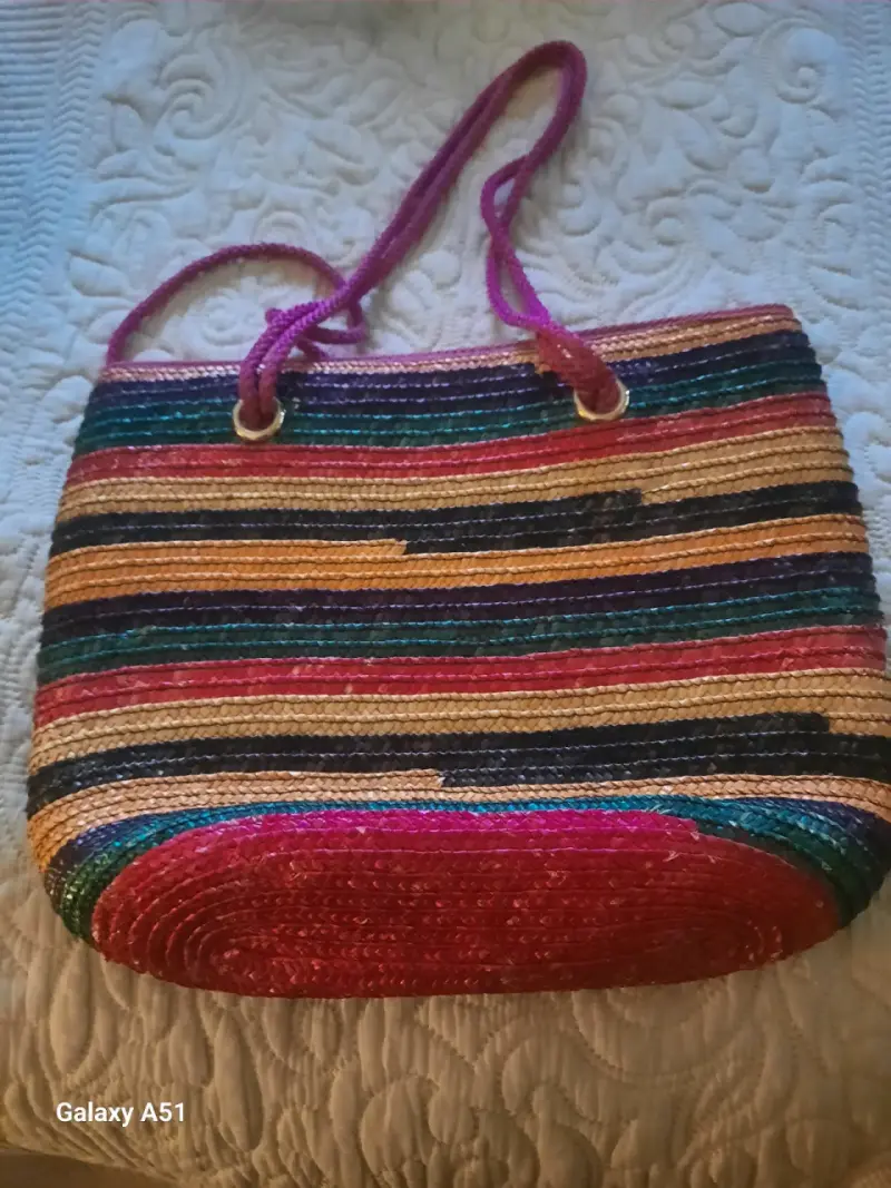 Bolso de paja multicolor - 1