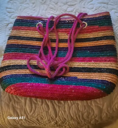 Bolso de paja multicolor - miniatura 2