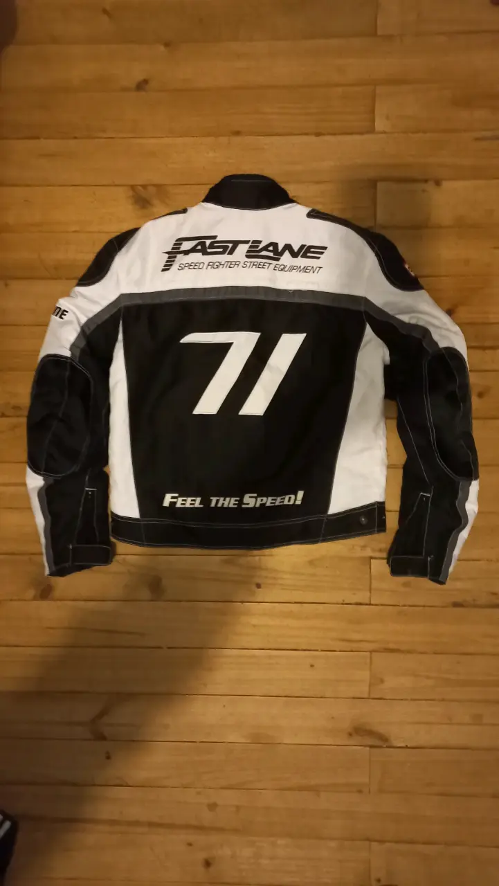 Chaqueta moto Fast Lane negra y blanca - 2