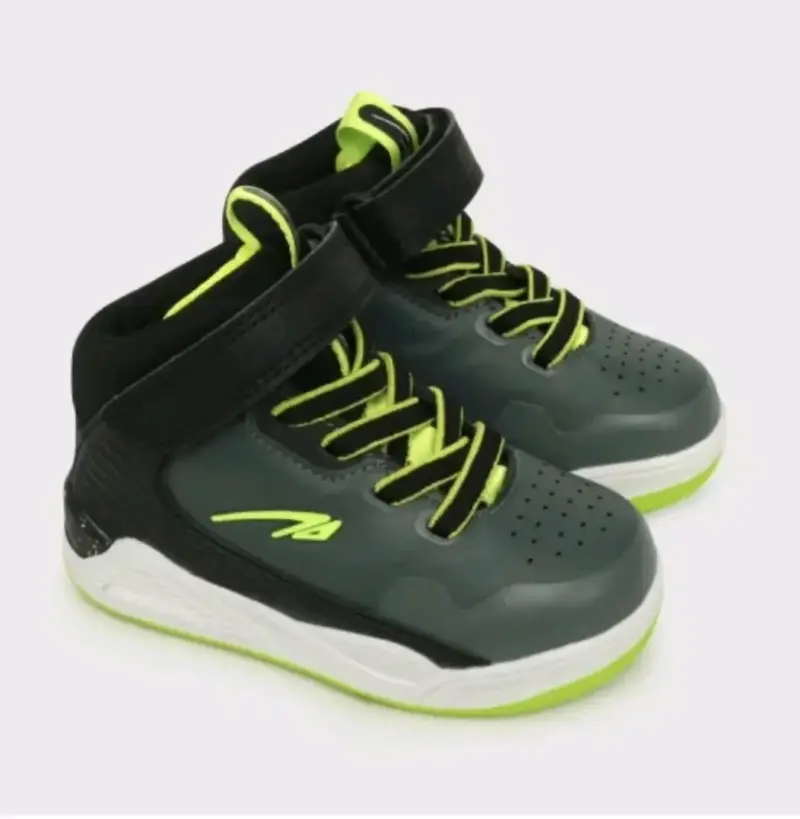Zapatillas deportivas gris y verde - 1