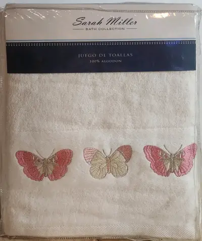 Juego Toallas Bordadas 50x90 y 70x140 Sarah Miller - miniatura 1