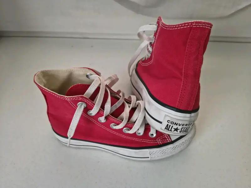 Zapatillas Converse rojas caña lona N.35 - 5