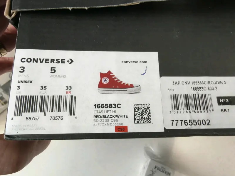 Zapatillas Converse rojas caña lona N.35 - 6