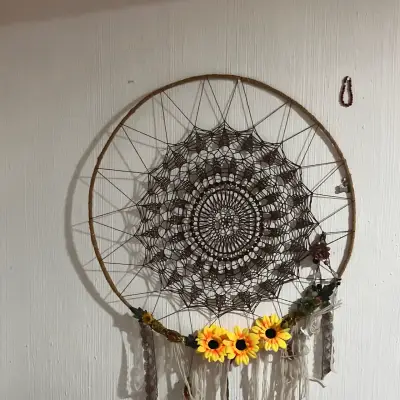atrapasueños tejido a crochet - miniatura 3