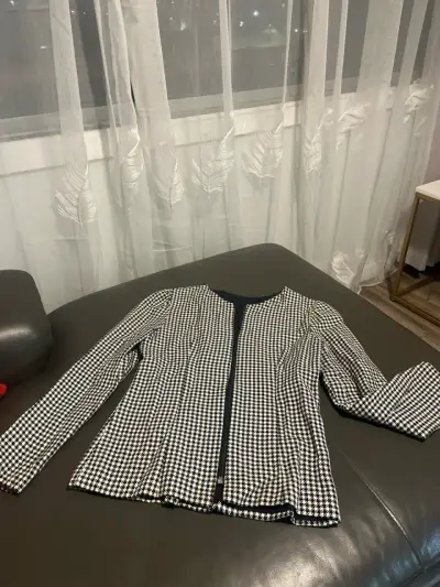 Blazer de cuadros en blanco y negro - miniatura 1