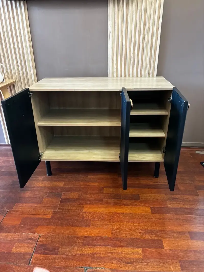Mueble Buffetero negro y madera - 2