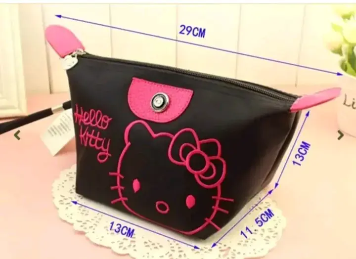 Cosmetiquero Hello Kitty negro y rosa