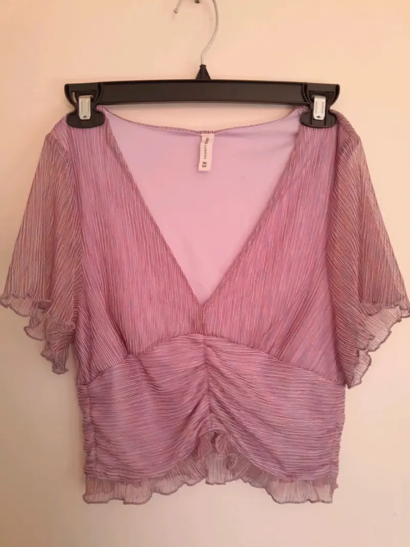 Blusa lila plisada talla XS - 1