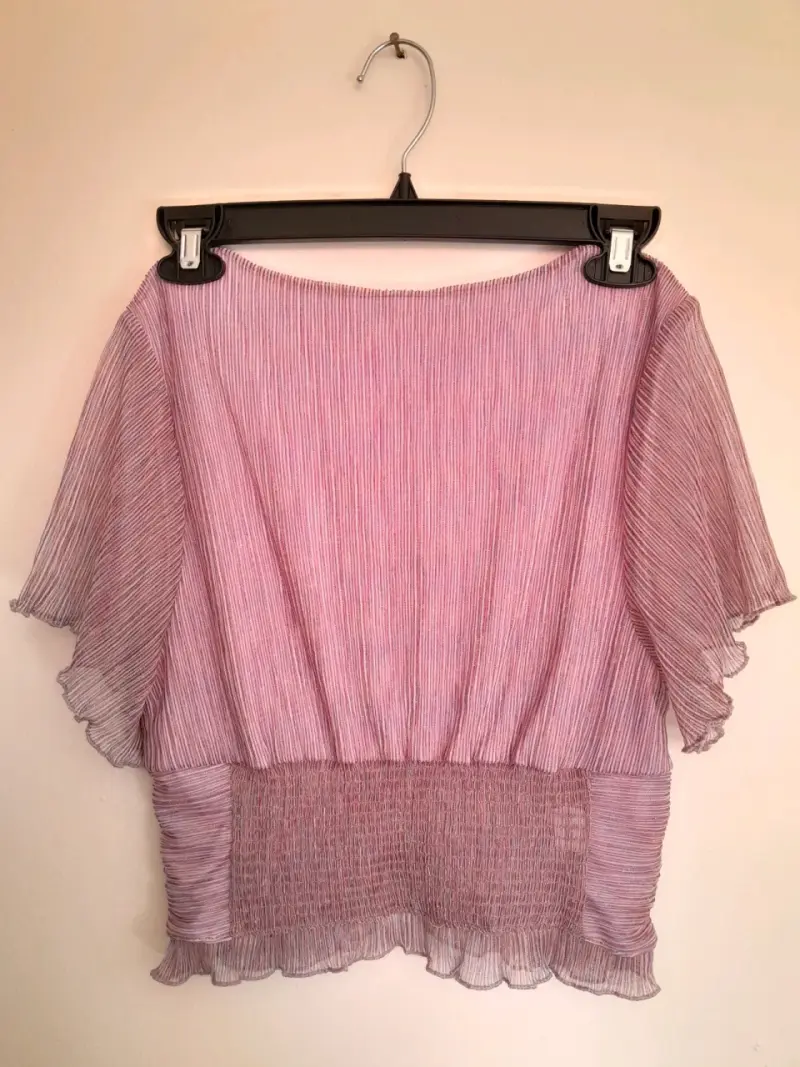 Blusa lila plisada talla XS - 2