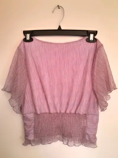 Blusa lila plisada talla XS - miniatura 2