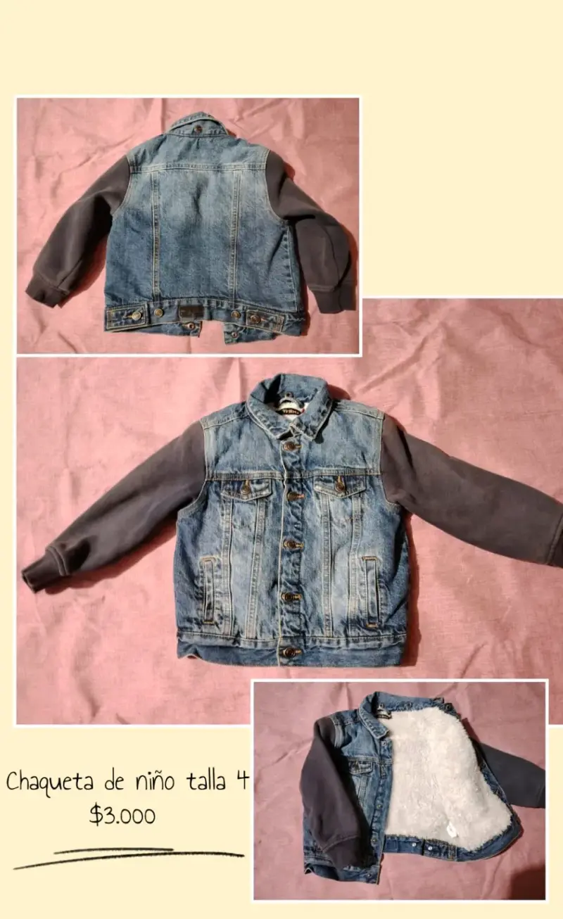 Chaqueta de niño mezclilla talla 4