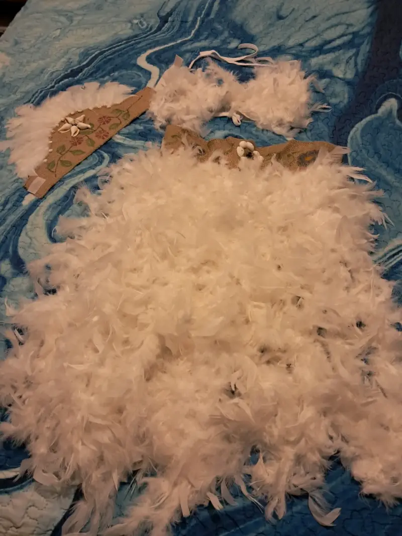 Disfraz blanco de plumas Pascuence - 1