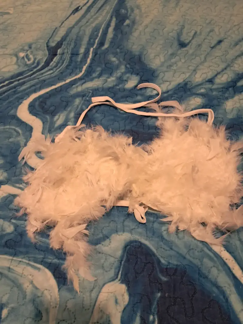 Disfraz blanco de plumas Pascuence - 3