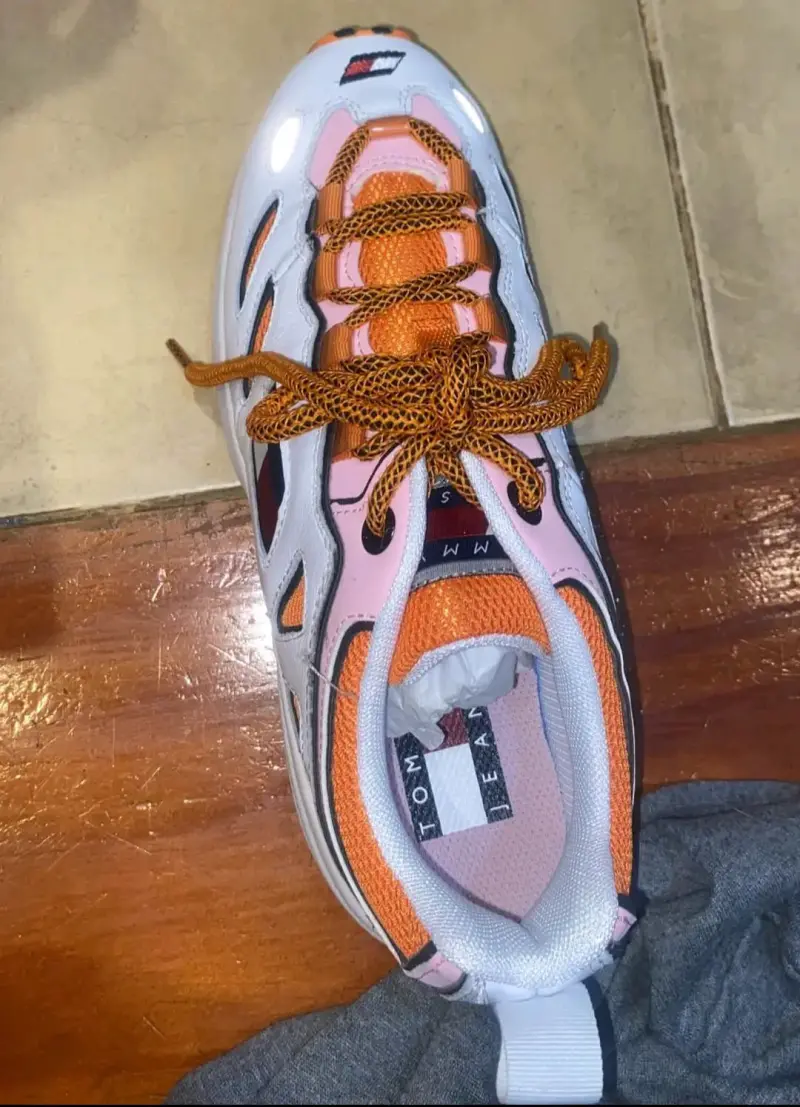 Zapatillas Tommy Jeans blancas y naranjas - 4