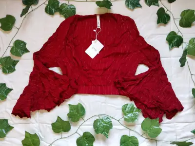 Blusa Sybilla roja con mangas acampanadas - miniatura 2