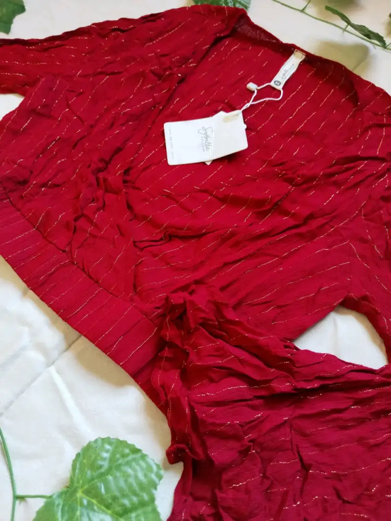 Blusa Sybilla roja con mangas acampanadas - 3