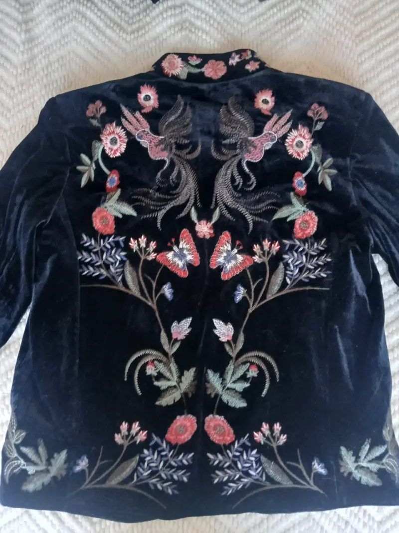 Chaqueta de terciopelo bordada - 1
