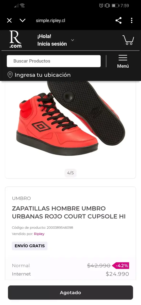 Zapatillas Umbro rojas y negras - 4