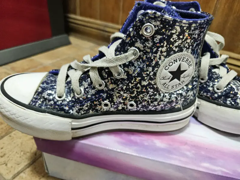 Zapatillas Converse glitter azules t.31 - 2