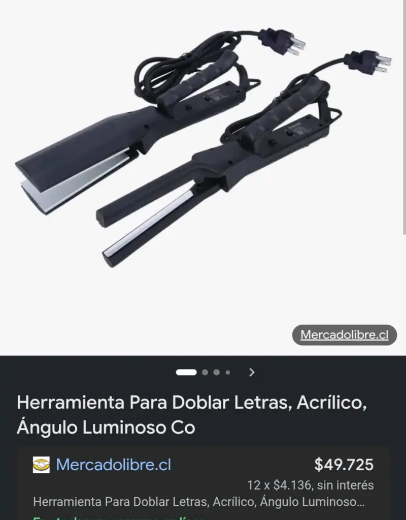 Herramienta para doblar letras acrilicas