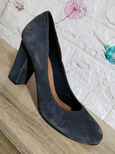 Zapatos de tacón gris Via Uno - miniatura 3