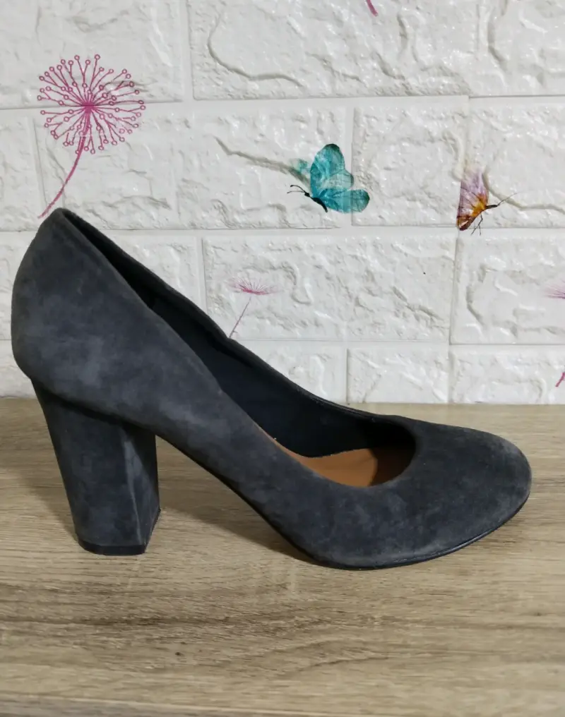 Zapatos de tacón gris Via Uno - 4