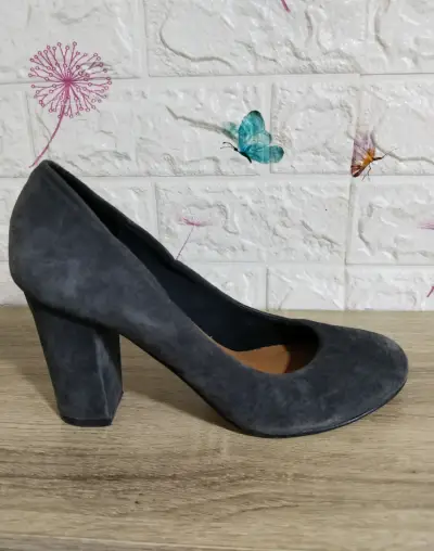 Zapatos de tacón gris Via Uno - miniatura 4