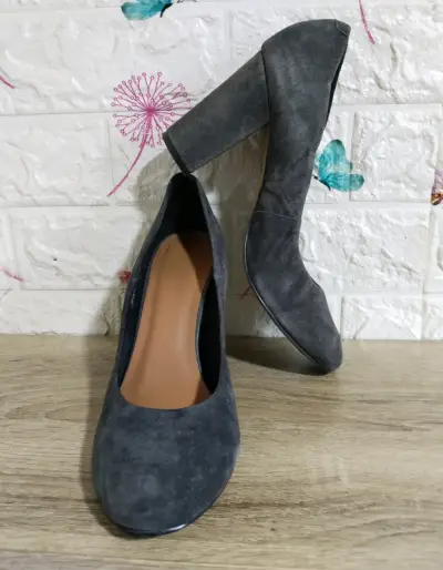 Zapatos de tacón gris Via Uno - miniatura 5