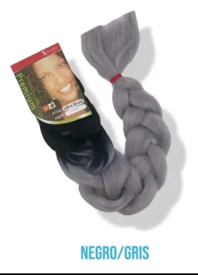 Trenzas Africanas Kanekalon X-pression negro/gris - miniatura 1