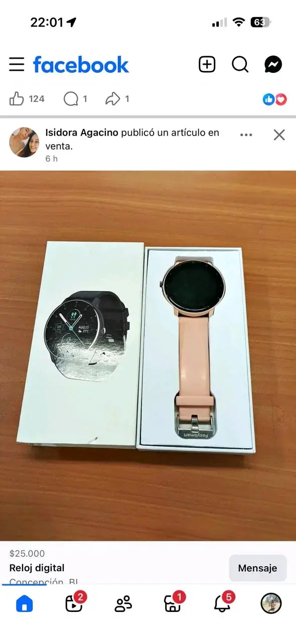 Reloj digital rosa