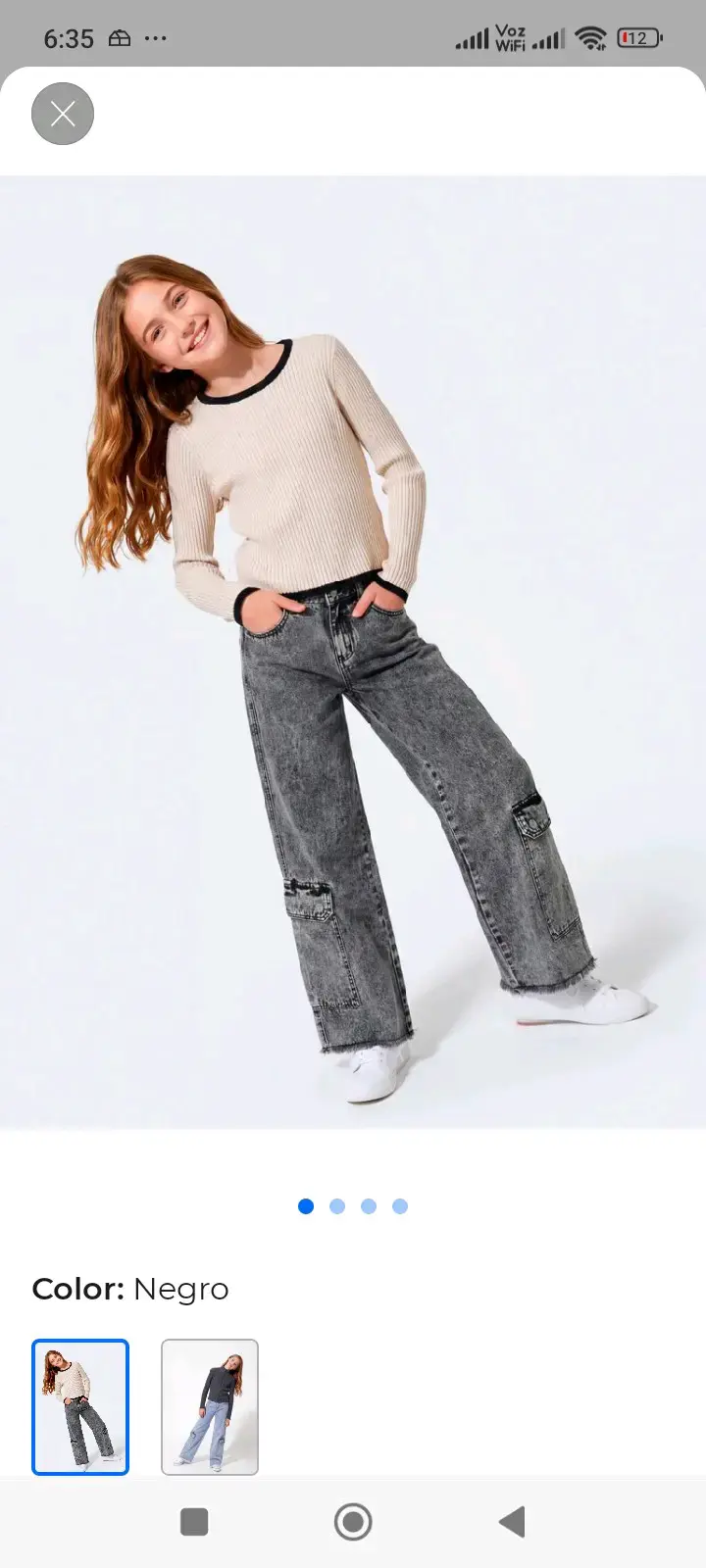 Jeans anchos color negro