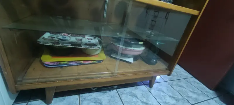 Vitrina antigua de madera maciza - 3