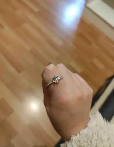 Anillo de diseño flor multicolor talla 9 mm 59.66 - miniatura 3