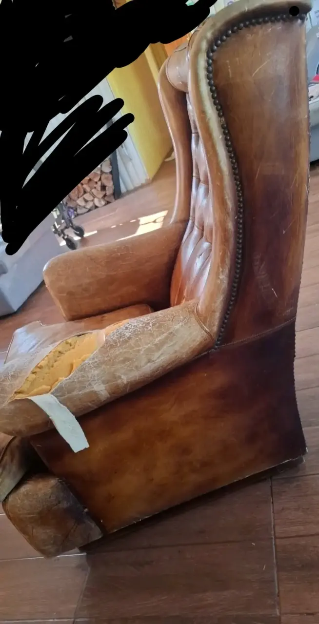 Sillón de cuero marrón - 3