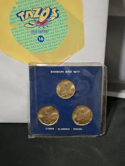 Set monedas emisión 1977 Mundial Futbol Argentina - miniatura 1