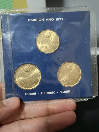 Set monedas emisión 1977 Mundial Futbol Argentina - miniatura 2