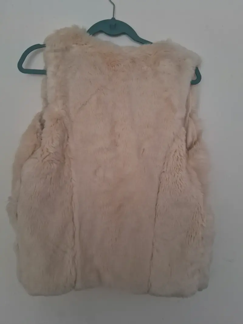 Chaleco de piel sintética beige - 2