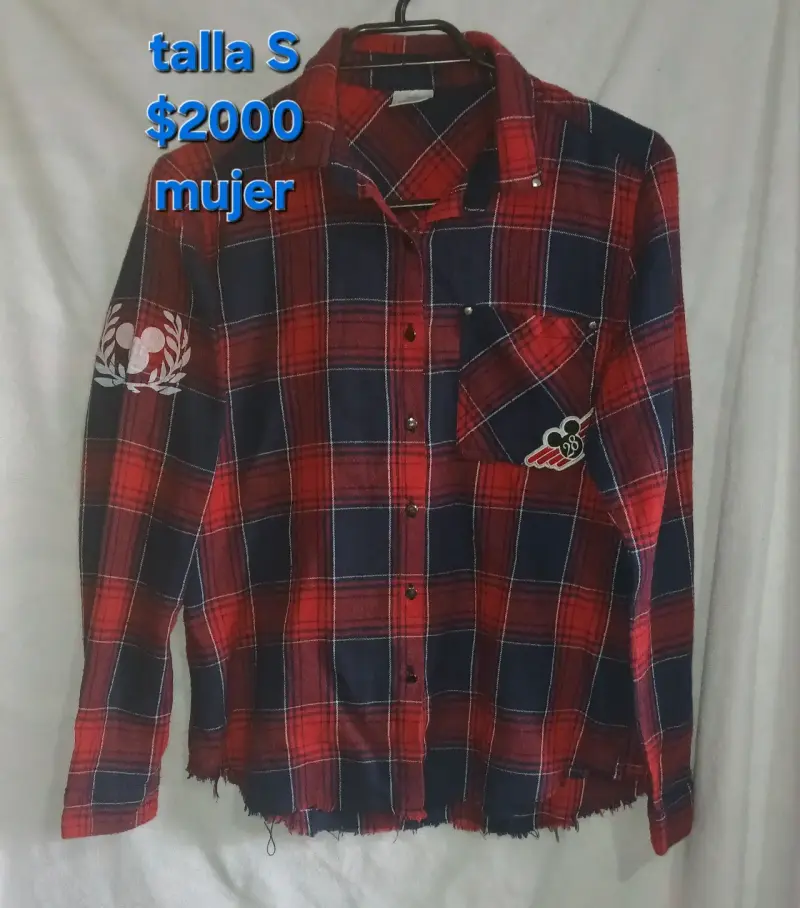 Camisa a cuadros roja y azul