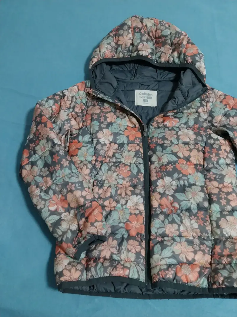 Parka floral con capucha ,colloky talla 10 - 2