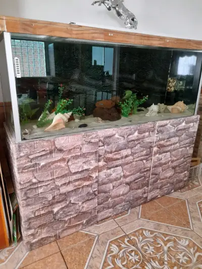 Acuario grande con decoración - miniatura 3