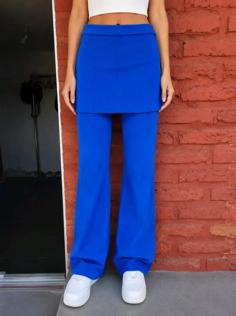 Conjunto falda pantalón azul