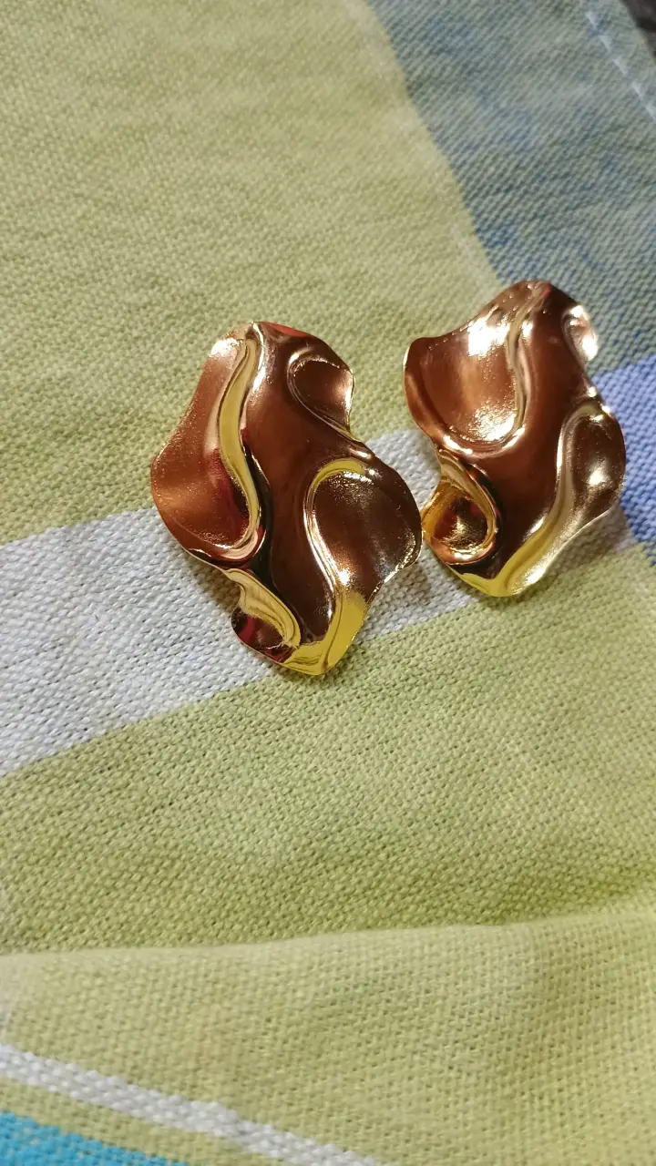 Aros vintage dorados y perlas - 4