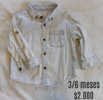 Camisa cuadros azul para niños - miniatura 3