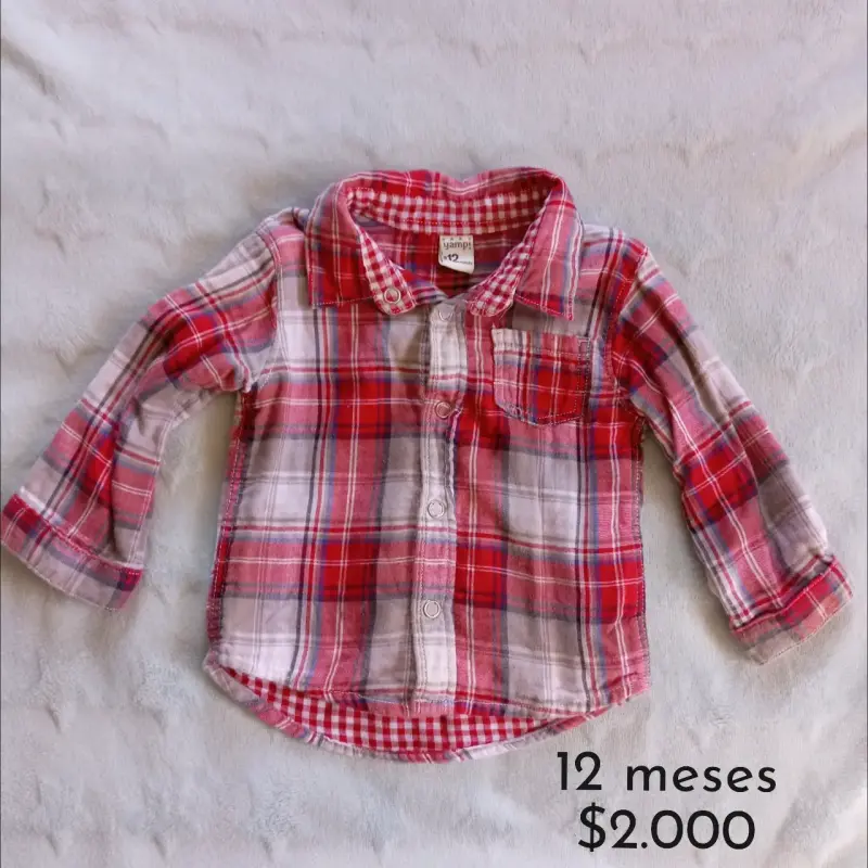 Camisa cuadros azul para niños - 4