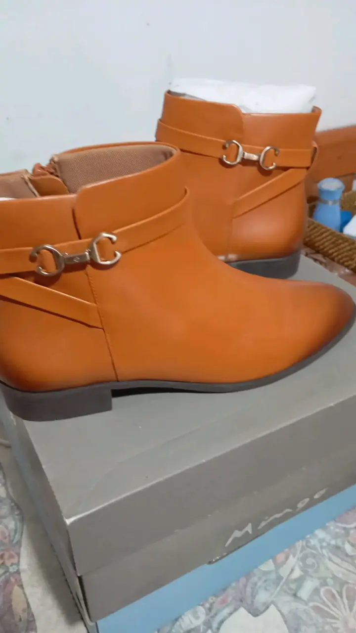 Botines camel de cuero - 1