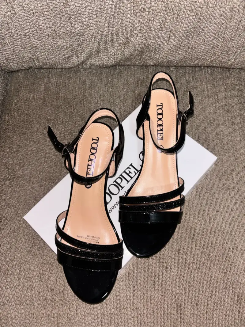 Sandalias de mujer negras elegantes talla 37 - 2