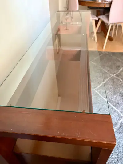 Aparador tipo Rack de madera con vidrio - miniatura 5