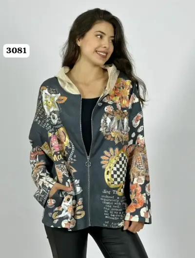 Chaqueta estampada con capucha - miniatura 1