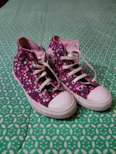 Zapatillas altas floreadas rosadas - miniatura 2