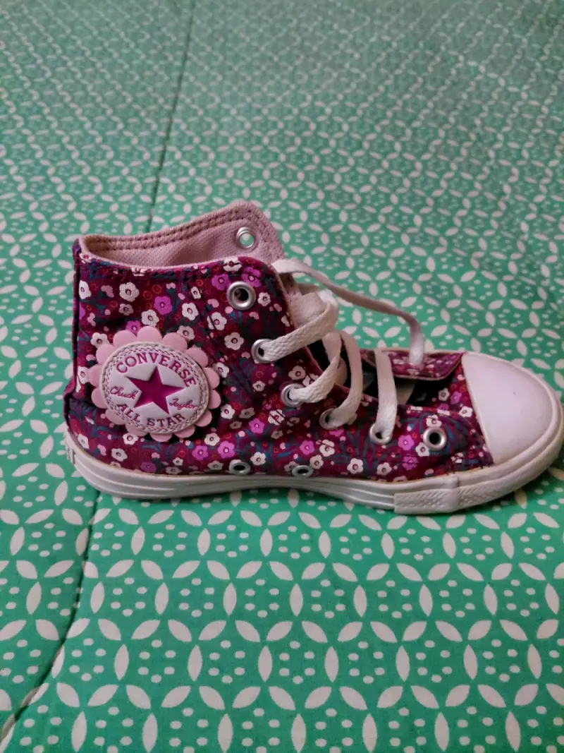 Zapatillas altas floreadas rosadas - 3